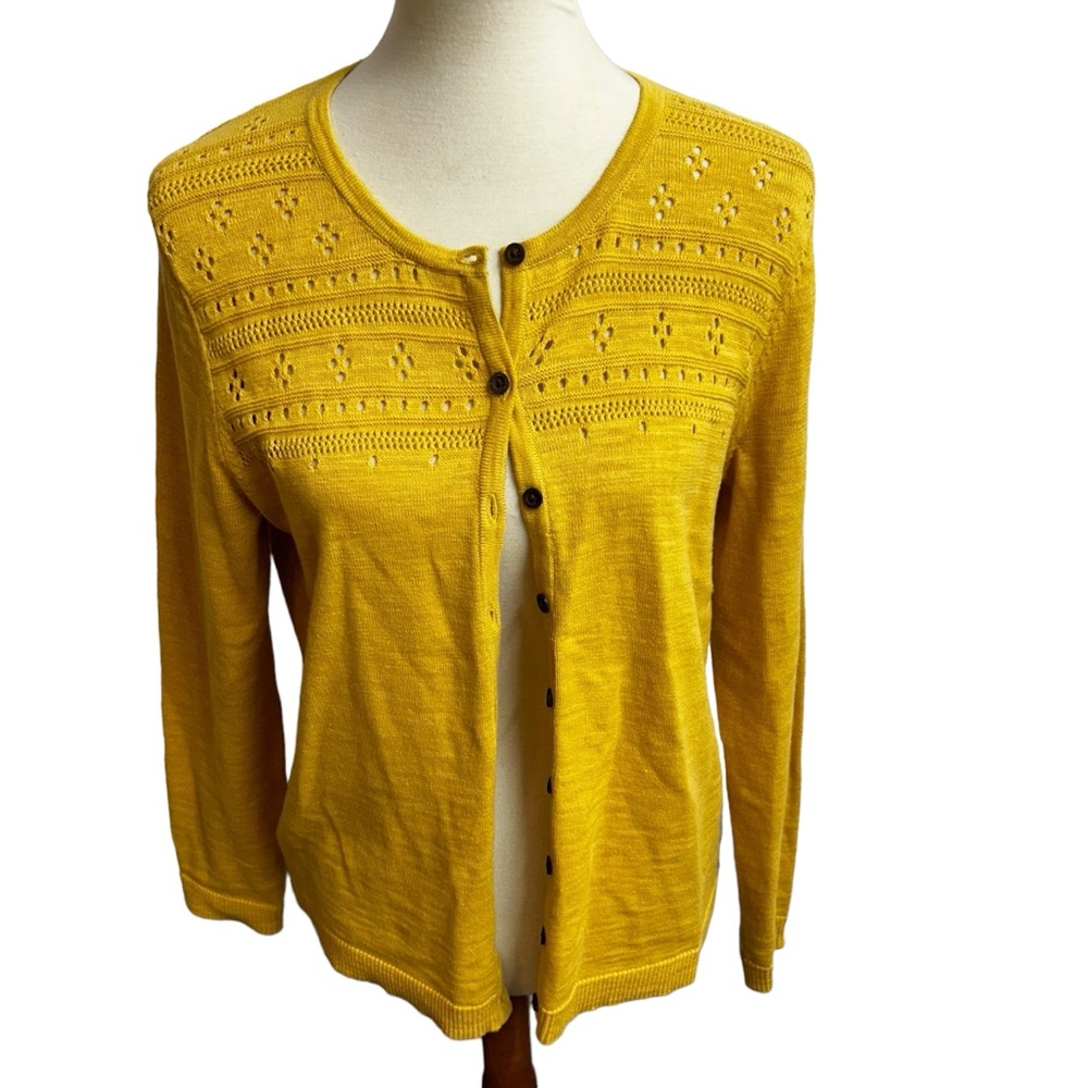 Coldwater Creek Yellow Cardigan Sweater